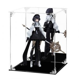 FHMIDIC Vitrine en acrylique - Figurines d'action transparentes avec dos miroir - Vitrine étanche à la poussière - Vitrine en verre alternative pour objets de collection, figurines, modèles, jouets (Fhmidic US, neuf)