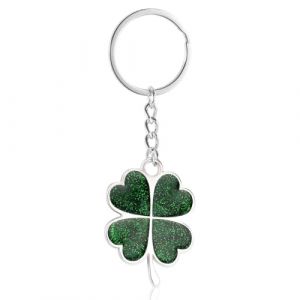 GONZTEL 1 pi&egrave;ce Porte-cl&eacute; Tr&egrave;fle &agrave; Quatre Feuilles, Design pour un Bonheur Naturel, Pendentif Coccinelle, Ornement Voiture, Clef Suspendu (Vert) (wuhanshinuoyugeshangmaoyouxiangongsi, neuf)