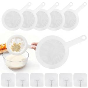 6 Filtre &agrave; Tamis Fin, Passoire Fine en Nylon Ultra-fine, Tamis &agrave; Mailles 80/100/120/200/300/400 avec Crochet, Tamis Cuisine et &Eacute;tamine Alimentaire pour Filtrer Jus, Lait, Lait de Soja, Vin, Caf&eacute; (Zhongshi Technology, neuf)