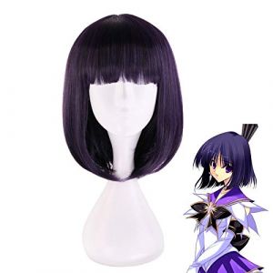 LINLINCD Perruque de cosplay Anime Sailor Moon Sailor Saturn - Costume Tomoe Hotaru - Courte - Résistante à la chaleur - Cheveux synthétiques - Sailor Moon (qiu lai shan mao hang, neuf)