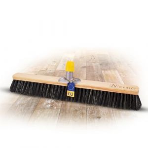 Novaliv Tête de balai en crin de cheval - 60cm - Balai sans manche - Poils souples - Balai à poussière fine - Balai grand espace Noir (AMP GmbH, neuf)
