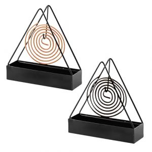 2Pcs Support de Bobine de Moustique en Métal Noir Support Spirale Anti Moustique Exterieur Créatif Triangulaire Porte Encens Spirale Anti Moustique pour Maison Jardin Chambre Salon Cuisine (huouhusw, neuf)