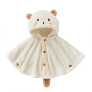 Cape Poncho en Fausse Fourrure pour Tout-Petits 0-3 Ans Manteau d'Hiver Chaud en Peluche Bébé Fille Garçon Cape à Capuche Coupe-vent Poncho Châle de Princesse Vêtements d'extérieur pour Siège Auto (YiluobeiEU, neuf)