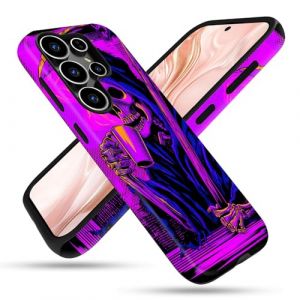 FGDRFGRW Coque con&ccedil;ue pour Samsung Galaxy S24 Ultra, coque 2 couches TPU + PC, housse de protection antichoc - Tasse &agrave; caf&eacute; t&ecirc;te de mort (MAKIEE, neuf)