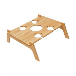 LeeQinersw Table à Vin Compacte avec Support pour Boissons, Idéale pour Les Pique-niques, 5 Trous (LeeQiner, neuf)