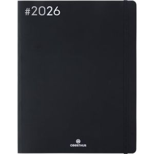 OBERTHUR - 1 Agenda Semainier 27 FLEX - Janvier 2026 à Décembre 2026 - Dimension 21 x 27 cm - Coloris Noir - 2 Langues (Papeterie Libellus, neuf)