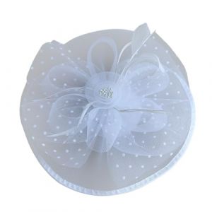 &Eacute;l&eacute;gant bibi - Chapeau de mari&eacute;e - Voile en maille - Accessoire de cheveux - Chapeau de f&ecirc;te, th&eacute;, cocktail, mariage, &eacute;glise - Blanc - Taille unique (jksmyx, neuf)