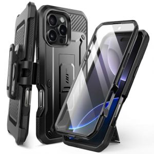 SUPCASE Coque pour iPhone 16 Pro Max avec Protecteur d'&eacute;cran Int&eacute;gr&eacute; (Unicorn Beetle Pro) [Support Pliable & Clip Ceinture] Protection Militaire Antichoc Int&eacute;grale pour iPhone 16 Pro Max 6,9" (Noir) (SUPCASE & i-Blason Store, neuf)