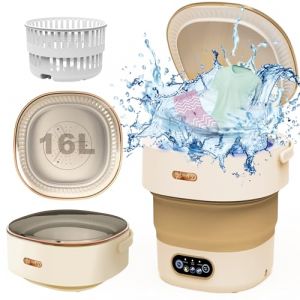 Mini Machine à Laver Camping, 16L Machine a Laver Portable, Lave Linge Manuel, Machine a Laver Camping, Mini Mave Linge, Mini Washing Machine pour Sous-vêtements Chaussettes Camping (Super Propre) (HLZ-EU, neuf)