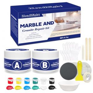 Kit Réparation Receveur Douche Résine & Carrelage Sol - Réparation Baignoire Acrylique, Comptoirs Granit/Marbre/Quartz | Résine Époxy Étanche | Réparation Fissures, Éraflures, Trous | Conforme UE (DaZhuanShun-FR, neuf)