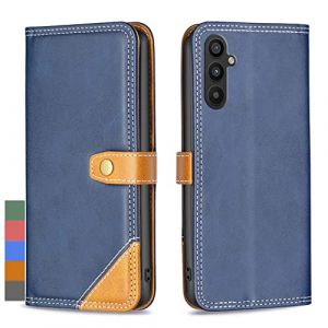 Klapber Coque pour Samsung Galaxy A34 5G Etui Housse Cuir pour Galaxy A34 5G Coque &agrave; Rabat Pochettes avec Fentes Cartes Protecteur Silicone Souple Ceinture &eacute;tuis pour Samsung A34 5G, Bleu (Yuemmy, neuf)