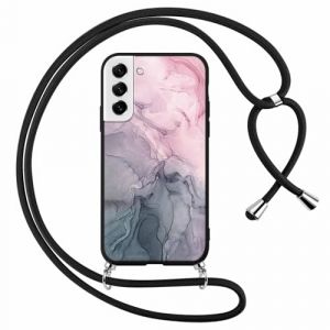 Foonary Coque pour Samsung Galaxy S21 FE 5G avec Cordon de Collier, Aesthetic Marbre Motif &Eacute;tui Housse R&eacute;glable Lanyard Corde, Souple Silicone TPU Antichoc Protection Case 6,4", Marbre 4 (BAROR TRADING, neuf)