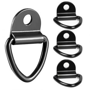 ANBOWEI 4 Pcs Anneaux D'arrimage - Anneau Arrimage en V - Anneau D'arrimage en D Ancrage - Cochet d'ancrage V-Ring pour Remorques Camion Voitures Bateaux Kayak - Noir Charge 450 KG (Xingge-EU, neuf)