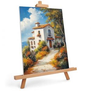 Belle Vous Chevalet de Table en Bois Forme de A - Chevalet en Bois 83 cm - Chevalet de Peintre Trépied en Bois Naturel pour Peinture sur Toile, Affichage Photo, Dessin, Présentation (Tinyyo Europe, neuf)
