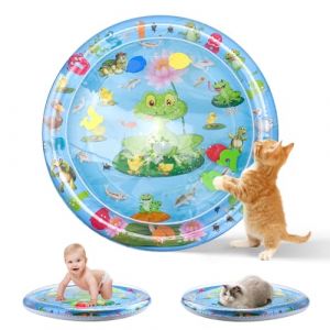 YAOZUP Tapis d'eau pour Chats, Tapis d'eau Sensoriel Épaissi de Haute Qualité, Tapis d'eau Gonflable pour Chat, Tapis de Capteur d'eau, Tapis d'eau Interactif d'été pour Chats Chiens Bébé (Grenouille) (VOPTYC, neuf)