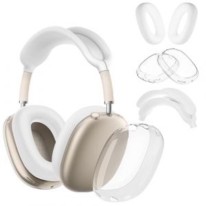 Seltureone Coque Compatible pour AirPods Max Earpads, Earcup Cover Protector, Housse de Protection en Silicone pour écouteurs AirPod Max Earpads - Blanc (Seltureone FR, neuf)