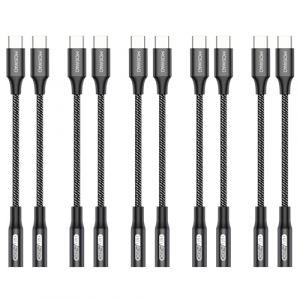 MOSWAG Adaptateur de Prise de Casque &agrave; 3,5mm, Adaptateur &Eacute;couteur USB C Jack 3.5mm en Nylon, Adaptateur Jack USB Type C avec DAC pour Samsung Galaxy s24 22 S20 Ultra S20, Pixel 4 3 2 XL, iPad Pro (zuyuk, neuf)