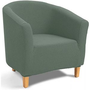 TIANSHU Housse de Fauteuil Chesterfield,Jacquard Housse de Canapé Tub Chair Housse Fauteuil Club Extensible Lavable Antidérapant(Vert Olive) (TIANSHU FR (Trademark registration No 018062900), neuf)