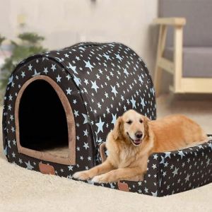 Grande niche chaude de luxe pour chien et chat - Coussin d'int&eacute;rieur et de taille XXL - Niche pour chien et chat - Igloo int&eacute;rieur et ext&eacute;rieur lavable (taille XL 75 x 57 x 55 cm, I) (ping bu, neuf)