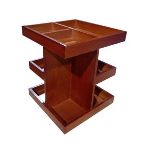 Organisateur De Maquillage Tournant - Organisateur De Maquillage Tournant 360 Pour Plan De Toilette | Rack De Stockage En Bois Decor Rustique Pour Salle De Bain Vanite | Accessoires Salle (xaiulke, neuf)