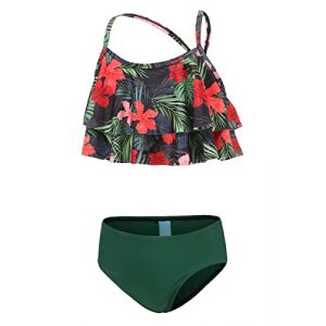 Aisyee Maillot de Bain Fille Maillot 2 Piece Fille Maillot de Bain hawaïen Fille Maillot de Bain de Bikini Fille 13 14 Ans (ZhouKe Maoyi, neuf)