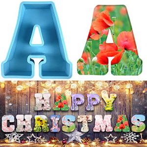 Moule en silicone 3D avec grandes lettres de l'alphabet pour résine ou pâtisserie en forme de lettre A 15,2 cm (Yanmucy, neuf)