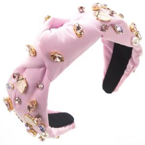 Bandeau &agrave; n&oelig;ud large pour femme avec perles de verre fran&ccedil;ais - Serre-t&ecirc;te de mort - Serre-t&ecirc;te de mort - Cerceaux &agrave; cheveux pour femmes (Syanjin, neuf)