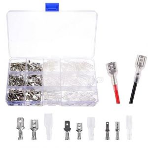 Cosses Electriques a Sertir, Cosse M&acirc;le Femelle, M&acirc;le Femelle Spade Connecteurs, Fil Terminal &Agrave; Sertir, Connecteur de Fil Electrique 2,8 mm 4,8 mm 6,3 mm,Avec Manchon Isolant, pour &Eacute;lectriciens,270pcs (migohouse-store, neuf)