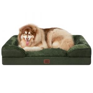 EHEYCIGA Panier Chien Grande Taille XXL Orthopedique, Memoire de Forme Lit pour Chien Dehoussable Lavable, Canapé Chiens Imperméable, Vert Foncé (EHEYCIGA EU, neuf)