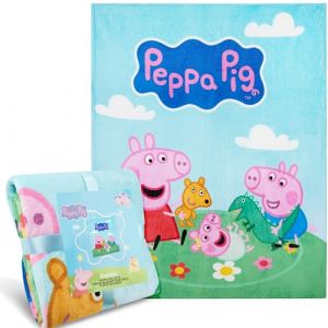 Get Trend Peppa Pig Couverture Polaire Enfant 130x150 cm, Plaid Doux pour Lit, Canap&eacute; ou Voyage, D&eacute;coration Chambre, Cosy Id&eacute;e Cadeau (Multi Peppa Pig) (Get Trend., neuf)