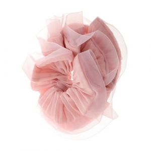 WOFASHPURET Corde &agrave; cheveux &agrave; volants Bandes de cheveux g&eacute;antes surdimensionn&eacute;s cordes &agrave; cheveux en organza d&eacute;tenteurs de queue de cheval de mariage chiffon rose (Leiyun, neuf)