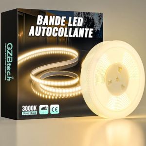 GZBtech 220V Silicone Ruban LED 15M, 3000K Blanc Chaud Flex Découpable IP65 Etanche Exterieur & Intérieur Bandeau LED, 1200LM/M Haute luminosité Bande LED pour Maison Chambre Cuisine Terrasse Jardin (GZBtech, neuf)