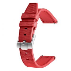 ULLCHRO Bracelet de Montre Homme 20mm en Caoutchouc Fluorocarbone, Bracelet Silicone 22mm pour Hommes, Caoutchouc 22mm pour Hommes, Bracelet Montre (20mm, Rouge) (Ullchro-EU, neuf)