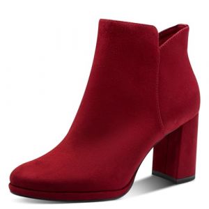 Tamaris Damen Boot Heel 1-25362-45 Bottines pour femme, rouge, 39 EU, rouge, 39 EU (Schuhparadiso, neuf)