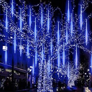 Lumières de Douche Meteor Lumières de Fée LED 8 Tubes 30 cm Lumières de Pluie Météore pour la Décoration de Noël Jardin Extérieur et Fête Etanche IP65 USB (Bleu USB) (Rysmruanyinyin Shop, neuf)