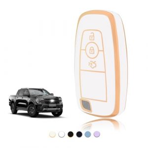 TOOMUME Coque Clé TPU, Etui Clé Étui Clé Adapté pour Ford Ranger Raptor Mondeo Mustang Edge Ecosport Custom Kuga Fiesta Focus Transit S-Max, Couvre Clef Cache Cle Voiture Telécommande - Smart Key (TOOMUME, neuf)