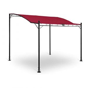 Uniprodo Pergola Inclinée De Jardin Store Terrasse en Kit Tonnelle UNI_Gazebo_ 3X2.5R (2,6x3m, Métal Peint par Poudrage, Arrête Le Soleil, Toile 180g/m2, Rouge vin) (expondo GmbH, neuf)