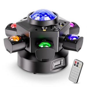 Lyre LED 150W RGBW LED &eacute;clairage de sc&egrave;ne avec Disco lumi&egrave;re 6 bras lumineux Projecteur de sc&egrave;ne avec T&eacute;l&eacute;commande pour DJ Bar No&euml;l Anniversaire Disco (Relax and trade, neuf)