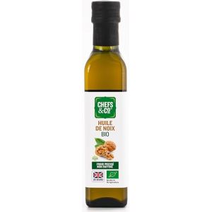 CHEFS& CO | Huile de noix Biologique Press&eacute;e &agrave; Froid pour la Cuisine (non raffin&eacute;e) - 250ml dans une Bouteille en verre | Press&eacute;e &agrave; froid en Douceur sans Produits Chimiques | V&eacute;gane Huile de Cuisson (ALCOR TRADING LTD, neuf)