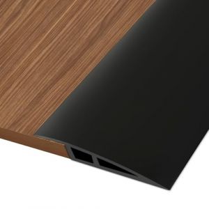 1M*7CM Barre de Seuil Adhesive, Seuil de Porte Adhesif PVC, Barre de Seuil Rattrapage de Niveau pour Hauteur du Seuil 15mm ~ 20mm, Rampe de Seuil Bandes de Transition Sol (Noir) (HengRongSh-EU, neuf)