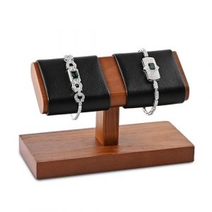 Papten Pr&eacute;sentoir pour montres en bois, Rangement pour montres Porte-bijoux Pr&eacute;sentoir pour 2 montres (Noir) (Papten, neuf)