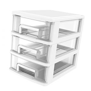 Homoyoyo Boîte de Rangement Plastique à Organisateur Transparent Multifonctionnel pour Bureau et Salon pour Petits (meRIoy, neuf)
