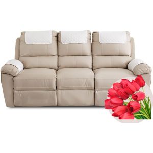 Housse D'appui-Tête pour Meubles, Housse D'accoudoir, Canapé 2/1/3 Places avec Accoudoirs Housse de Protection pour Appuie-Tête de Chaise Inclinable (Color : Beige White, Size : 5 Pieces(2xpocket)) (MOSIED, neuf)