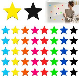 Rebanky 40 Pcs Aimant Étoile Aimants Tableau Magnétique Magnet Étoile Aimant Frigo Petit Aimant Coloré pour Tableau de Récompenses Tableau Blanc Réfrigérateur (Lanying, neuf)