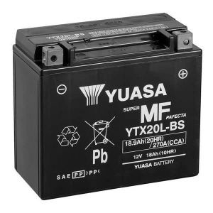 Batterie moto Yuasa SLA YTX20L-BS AGM - Sans entretien - 12 V 18 Ah - Dimensions : 175 x 87 x 155 mm compatible avec HARLEY-DAVIDSON Fat Boy Special 1584 2011- (ricambi europa, neuf)