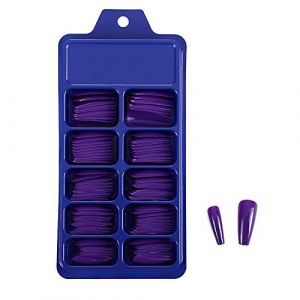 Cercueil ballerine faux ongles conseils couverture compl&egrave;te ongles conseils bricolage acrylique NAIL ART pour la maison et le SALON 100 pi&egrave;ces/bo&icirc;te (Violet) (BWTD, neuf)