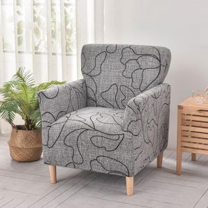 Housse de fauteuil extensible pour fauteuil de banquet, imprimé moderne, 1 pièce, super doux, antidérapant, housses de canapé, uni, housse de canapé individuelle avec accoudoirs, pour chiens, animaux (shannaUK, neuf)