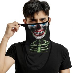 ShopINess Cache-Cou T&ecirc;te de Mort avec Oreillettes Unisexe &ndash; Bandana Moto et Tour de Cou Motard, Masque Cr&acirc;ne Halloween, Ski, Snowboard, Cyclisme et Sports Outdoor - (Cr&acirc;ne Joky) (ShopINess, neuf)