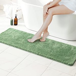 MIULEE Tapis Salle de Bain 1 Pièce Absorbant Antidérapant en Haute Hygroscopicité Fourrure Tapis d'Entrée pour la Douche Super Doux pour Chambre à Coucher Entrée de Cuisine 45x120CM Vert (MIULEE HOME, neuf)