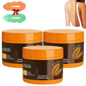 Gel De Bronzage Intensif De Luxe,Gel CrèMe AccéLéRateur De Bronzage Naturel,Gel De Bronzage Brun, Maintenir Un Teint Bronzé En Bonne Santé,Pour Lits De Bronzage Et Soleil ExtéRieur (3pcs) (WEIYIXIN, neuf)